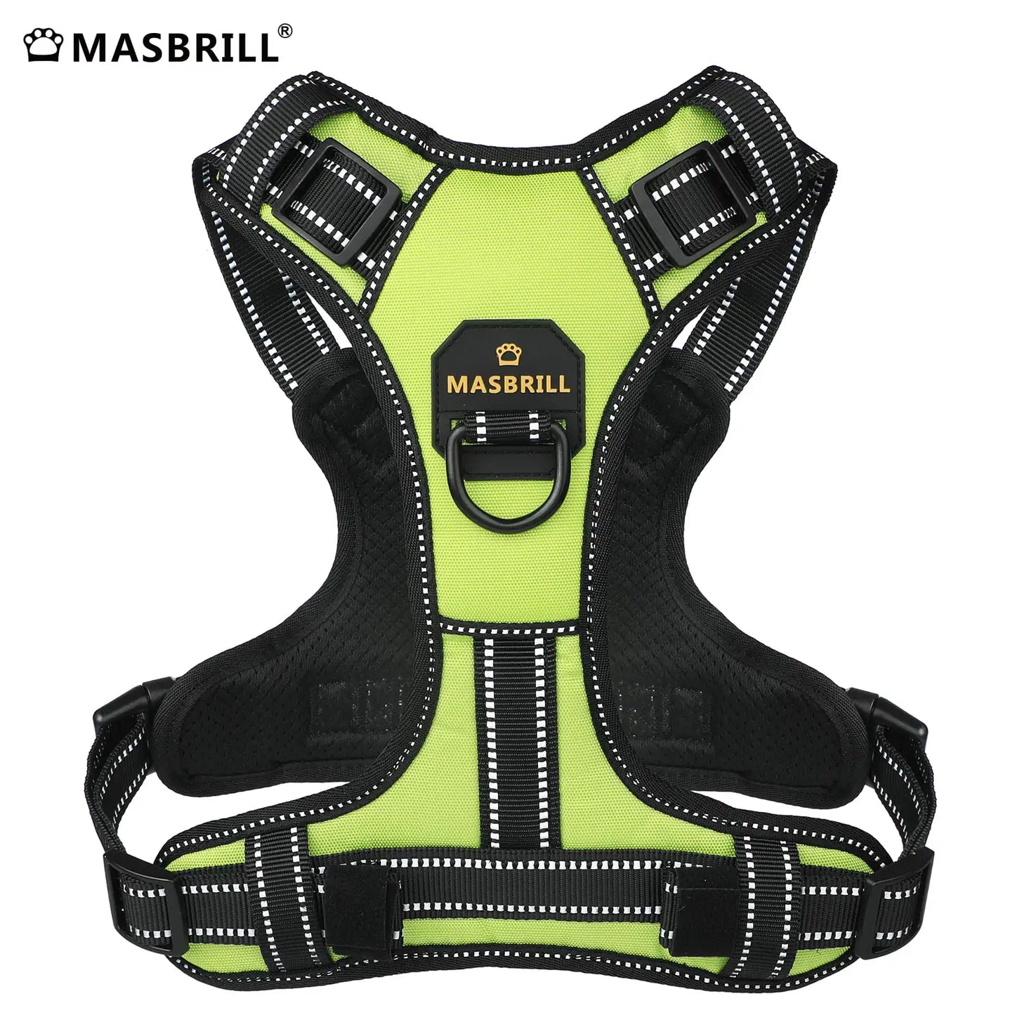 MASBRILL No Pull Dog Harness Pet Reflective Nylon Adjustable Safe