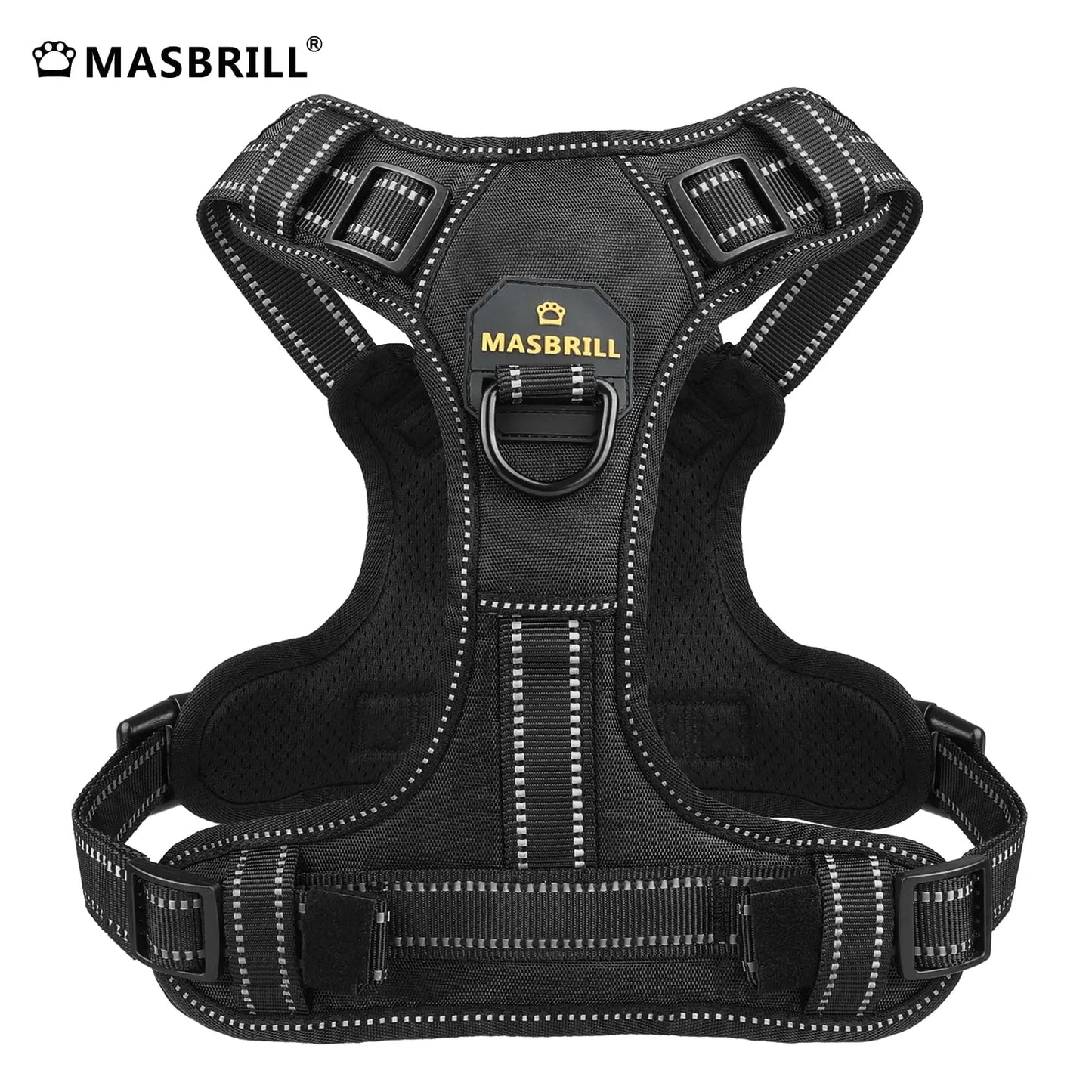 MASBRILL No Pull Dog Harness Pet Reflective Nylon Adjustable Safe