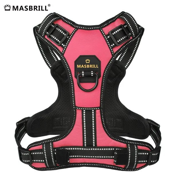 MASBRILL No Pull Dog Harness Pet Reflective Nylon Adjustable Safe